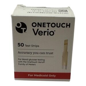 OneTouch Verio Test Strips 50 Test Strips Exp: 12/31/2026